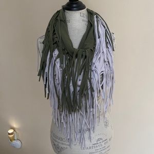 Boho chic fringe infinity scarf